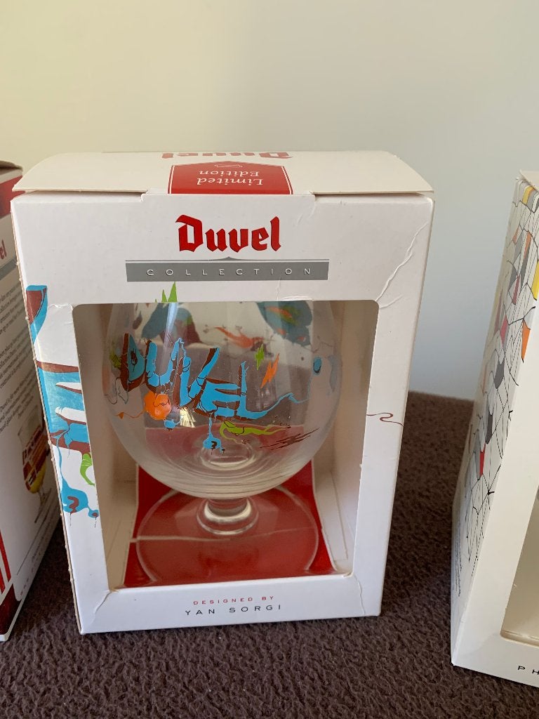 set van 4 collections Duvel glazen, Collections, Enlèvement ou Envoi, Neuf, Verre ou Verres, Duvel