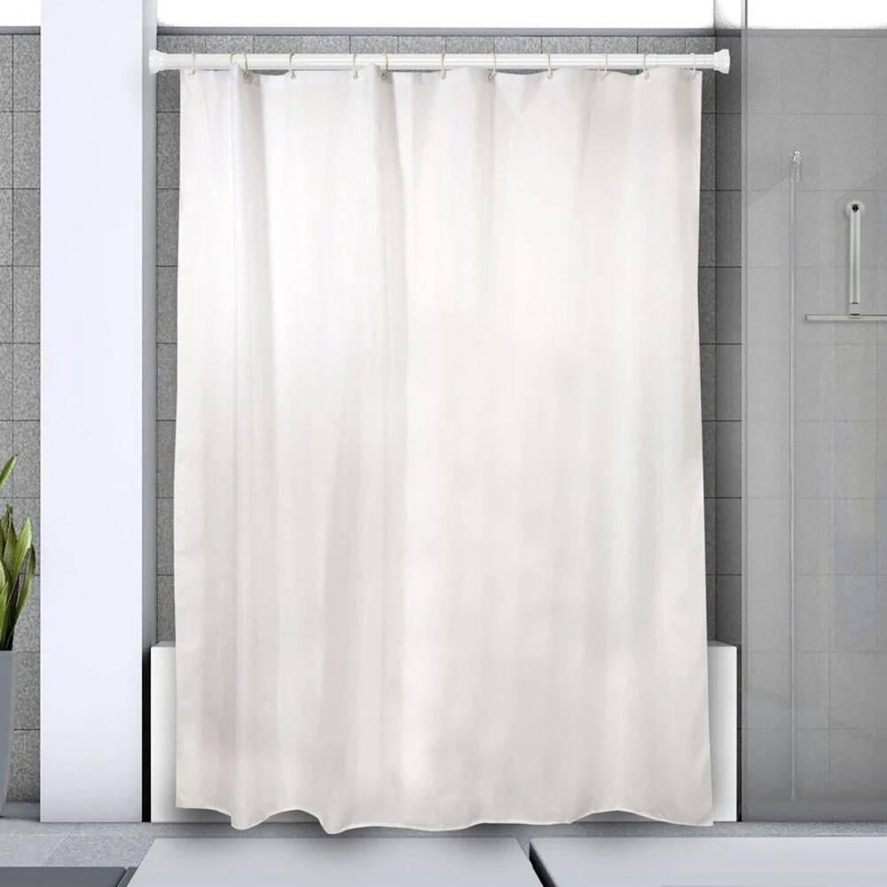 Witte uitrekbare douche/gordijnstang, Ophalen, Zo goed als nieuw, Wit, Metaal