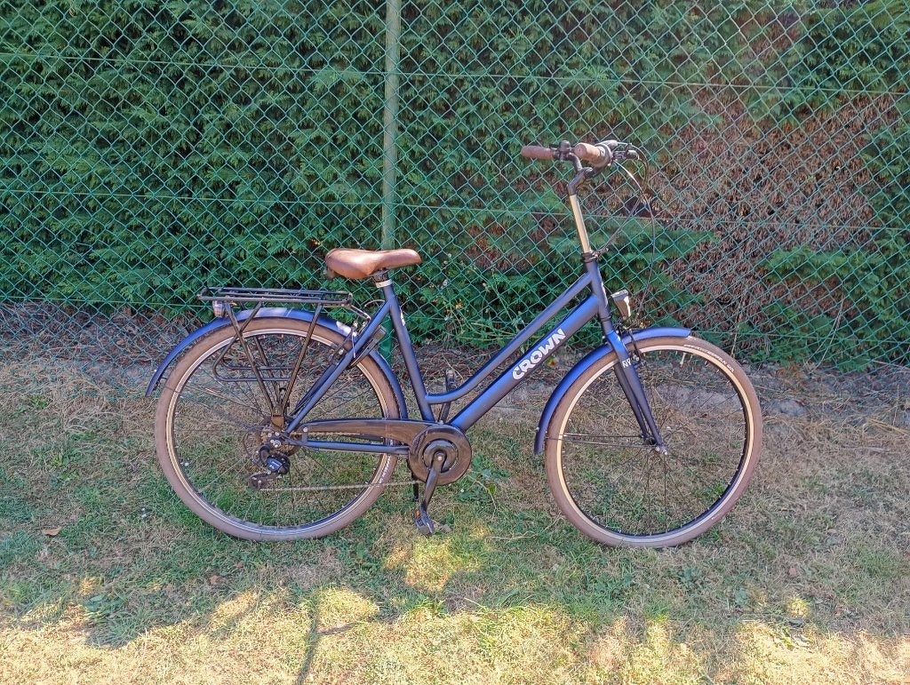 Stadsfiets Crown, Fietsen en Brommers, Fietsen | Dames | Damesfietsen, Velgrem, Versnellingen, Zo goed als nieuw, 50 tot 53 cm