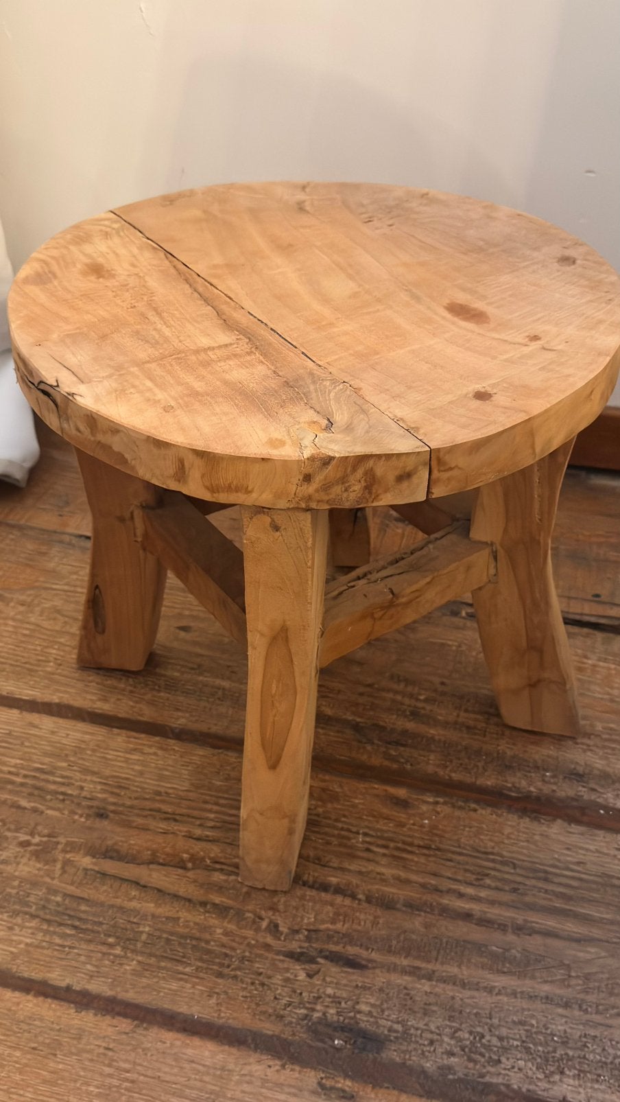 Petit tabouret/table d'appoint en teck massif, Enlèvement ou Envoi, Comme neuf