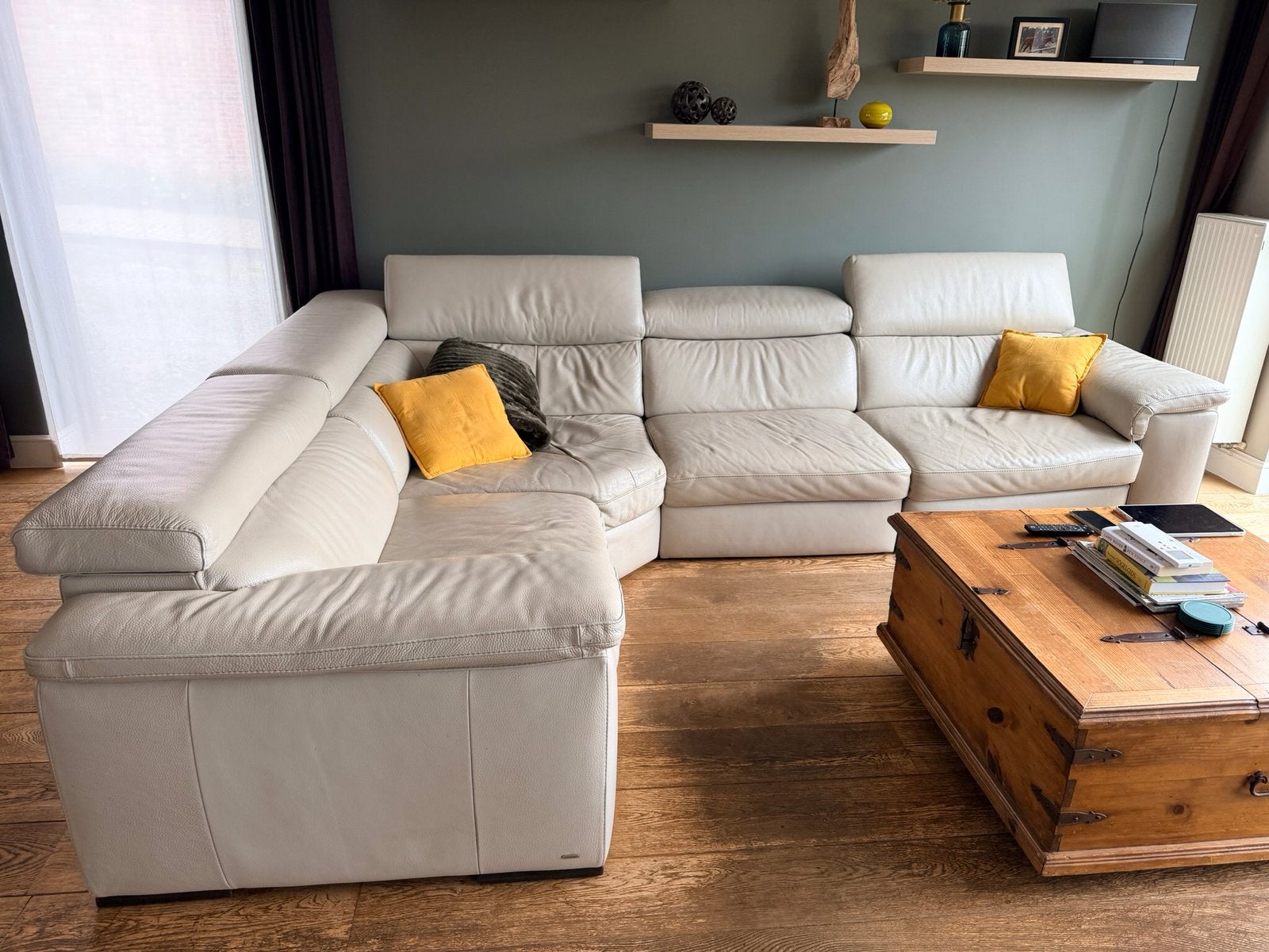 Canapé d'angle en cuir de qualité Natuzzi Editions, Enlèvement, Utilisé, Cuir