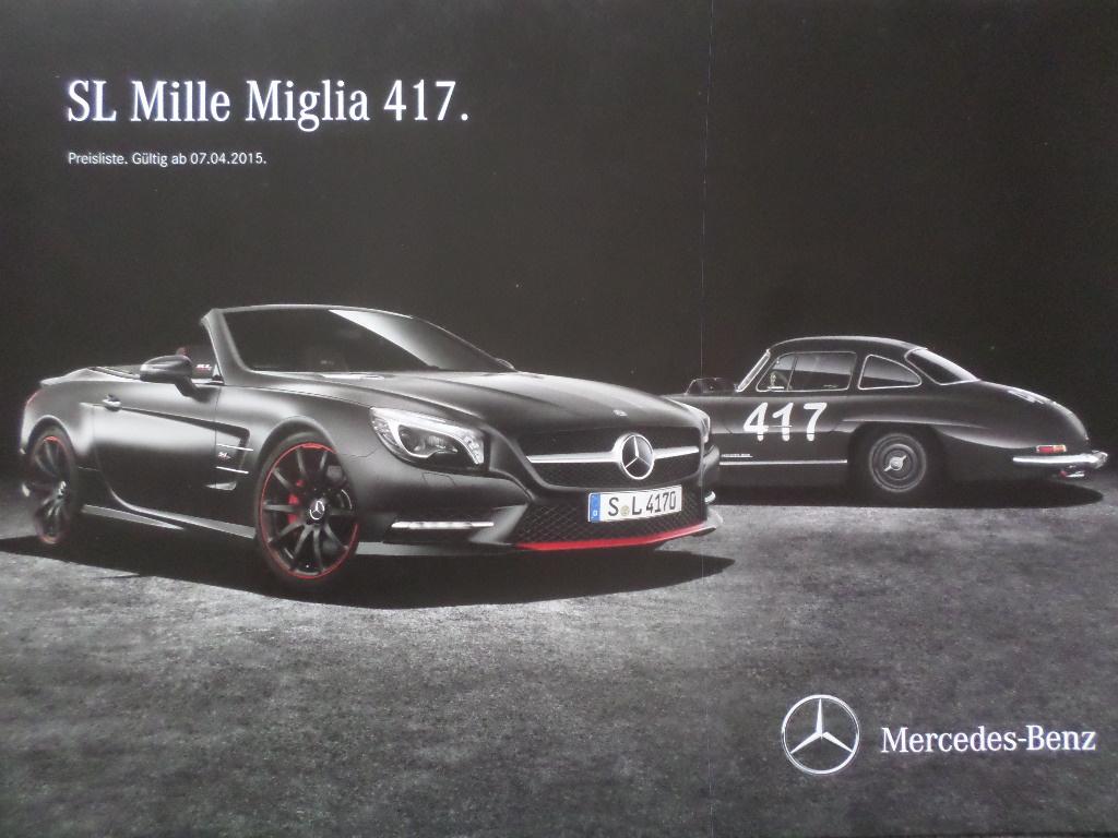 Mercedes SL Mille Miglia 417 edition Brochure, Ophalen of Verzenden, Mercedes