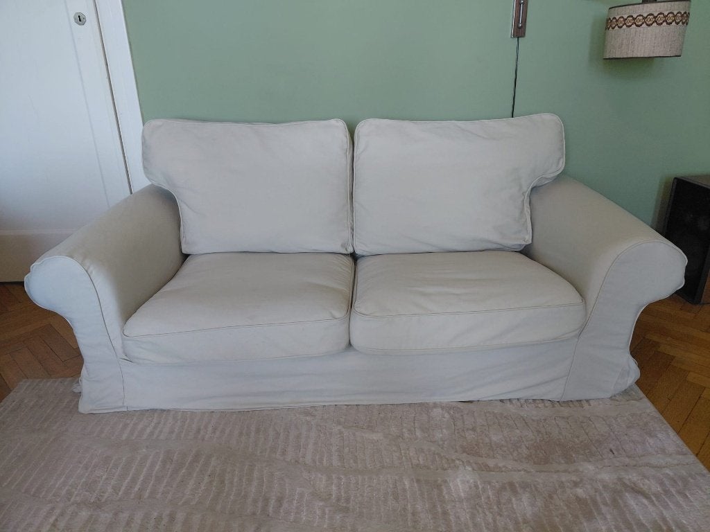 Canapé beige ikea 'Ektorp' 2 places, Maison & Meubles, 75 à 100 cm, Enlèvement, Utilisé, Deux personnes