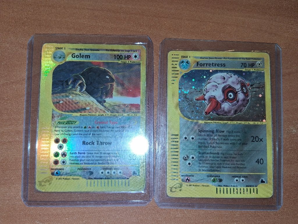 Skyridge kaarten (crystal golem rev + forretress holo + 15n), Enlèvement ou Envoi