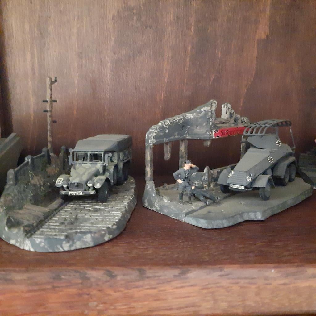 MODELBOUW HO=1/72 GEBOUWDE WW2 SETS/DIORAMA´S MATCHBOX enz., Ophalen, Zo goed als nieuw, 1:50 of kleiner, Diorama