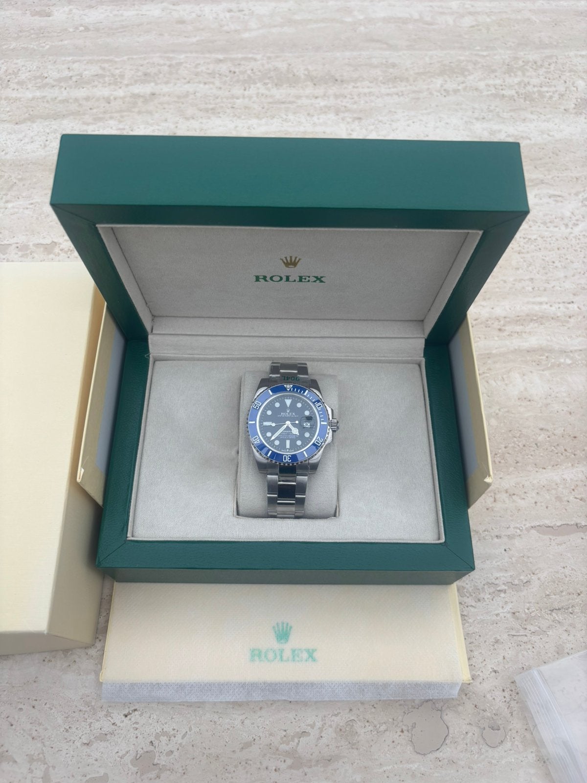 Rolex Submariner date - Smurf, Staal, Polshorloge, Nieuw, Ophalen of Verzenden