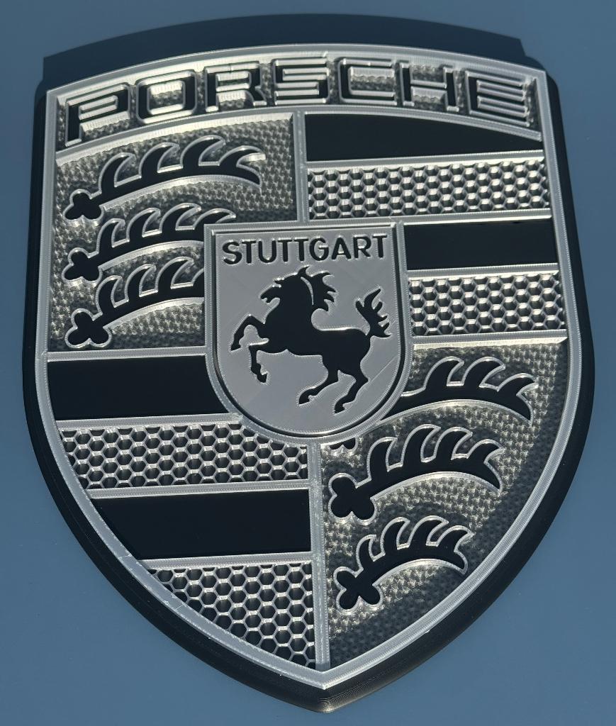 Groot Porsche logo shield 32cm voor aan de muur -Turbo Night, Verzamelen, Ophalen of Verzenden, Nieuw, Reclamebord