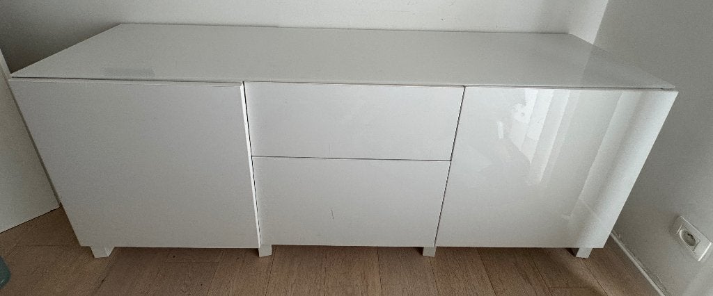 Dressoir Besta Wit 180X42XX74 (Ikea), Huis en Inrichting, Ophalen, Overige materialen, Gebruikt, 150 tot 200 cm