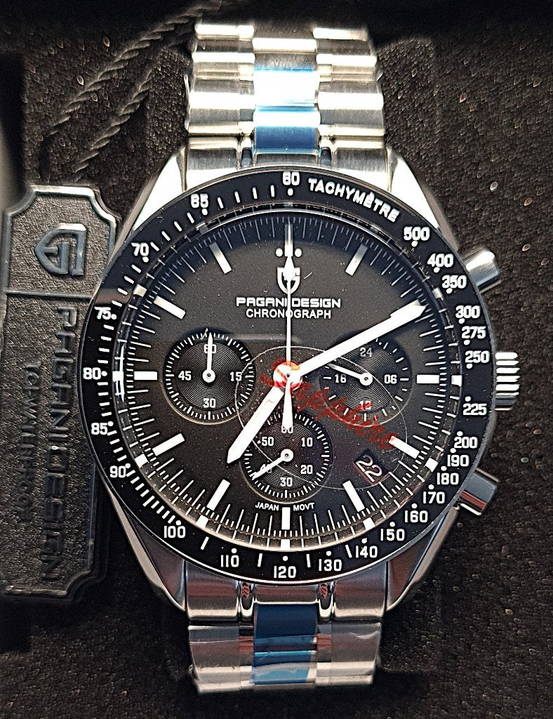Pagani Design PD 1701 chronograaf - Speedmaster, Handtassen en Accessoires, Staal, Staal, Polshorloge, Nieuw