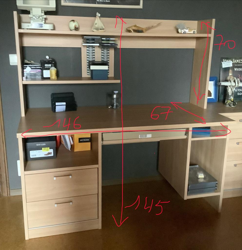 Bureau, Huis en Inrichting, Ophalen, Opzetstuk, Zo goed als nieuw, Hout