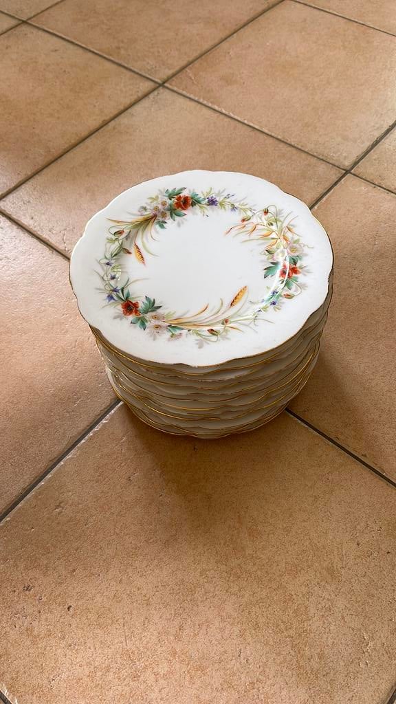 porseleinen borden met bloemen, Ophalen
