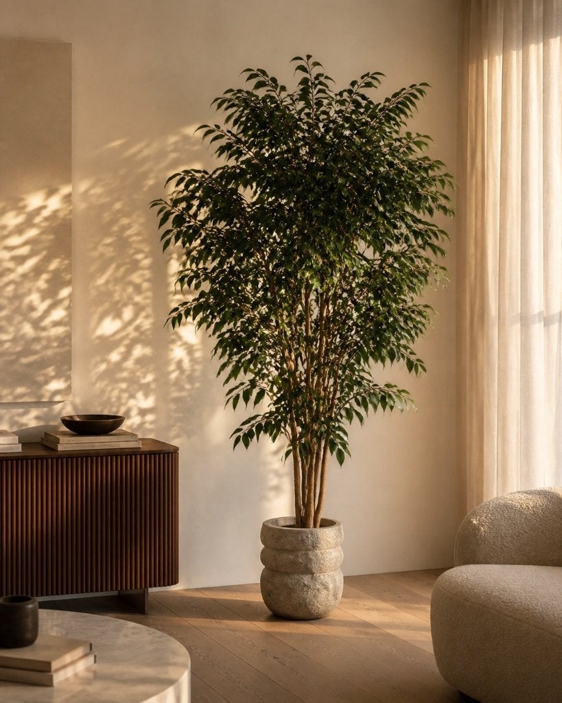 Ficus Aria 250 cm – Arbre Artificiel Réaliste, Binnen, Groen, Met pot of vaas, Kunstplant
