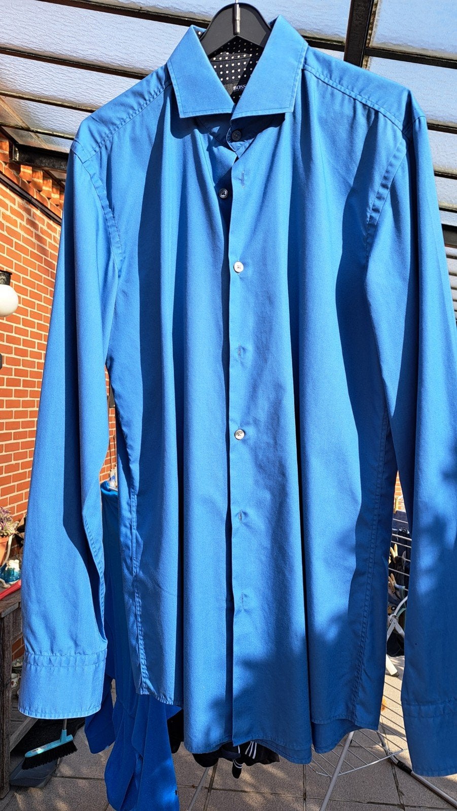 Boss blauw hemd mt 40 (15  3/4), Kleding | Heren, Ophalen of Verzenden, Blauw