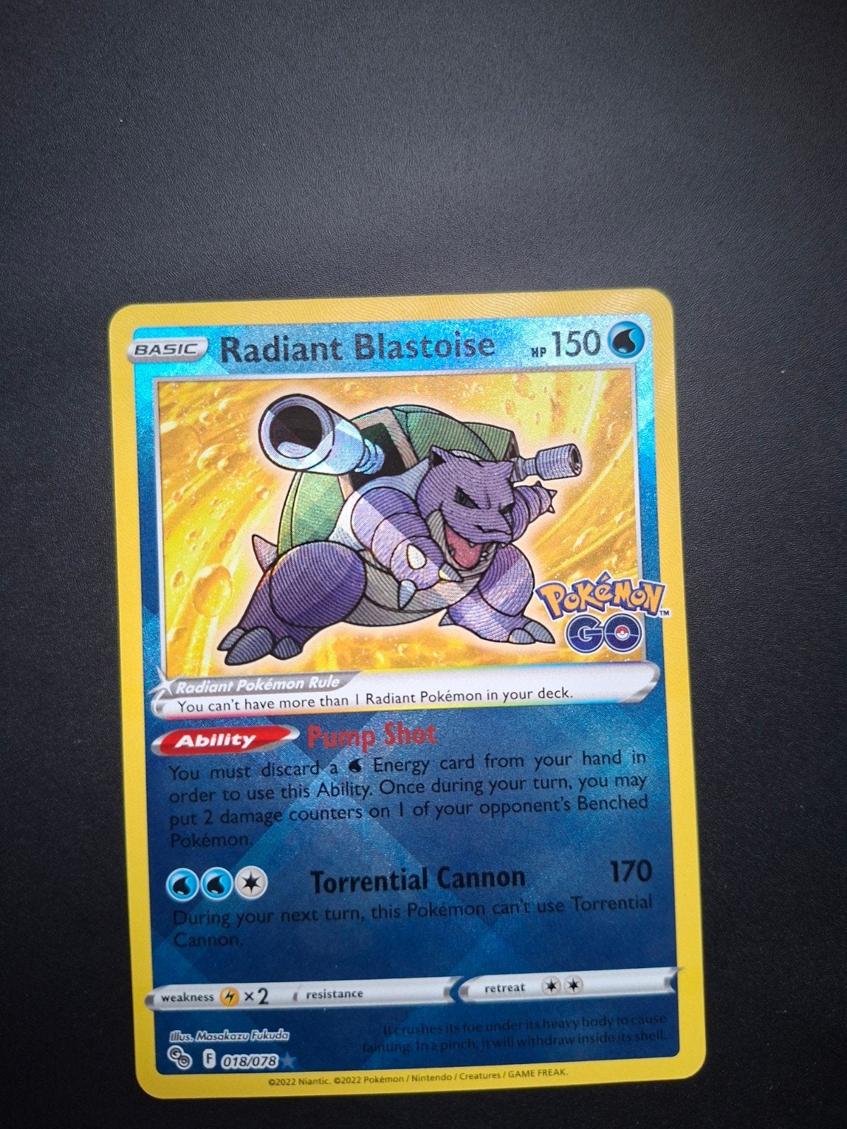 radiant Blastoise pogo, Ophalen of Verzenden, Nieuw, Losse kaart, Foil