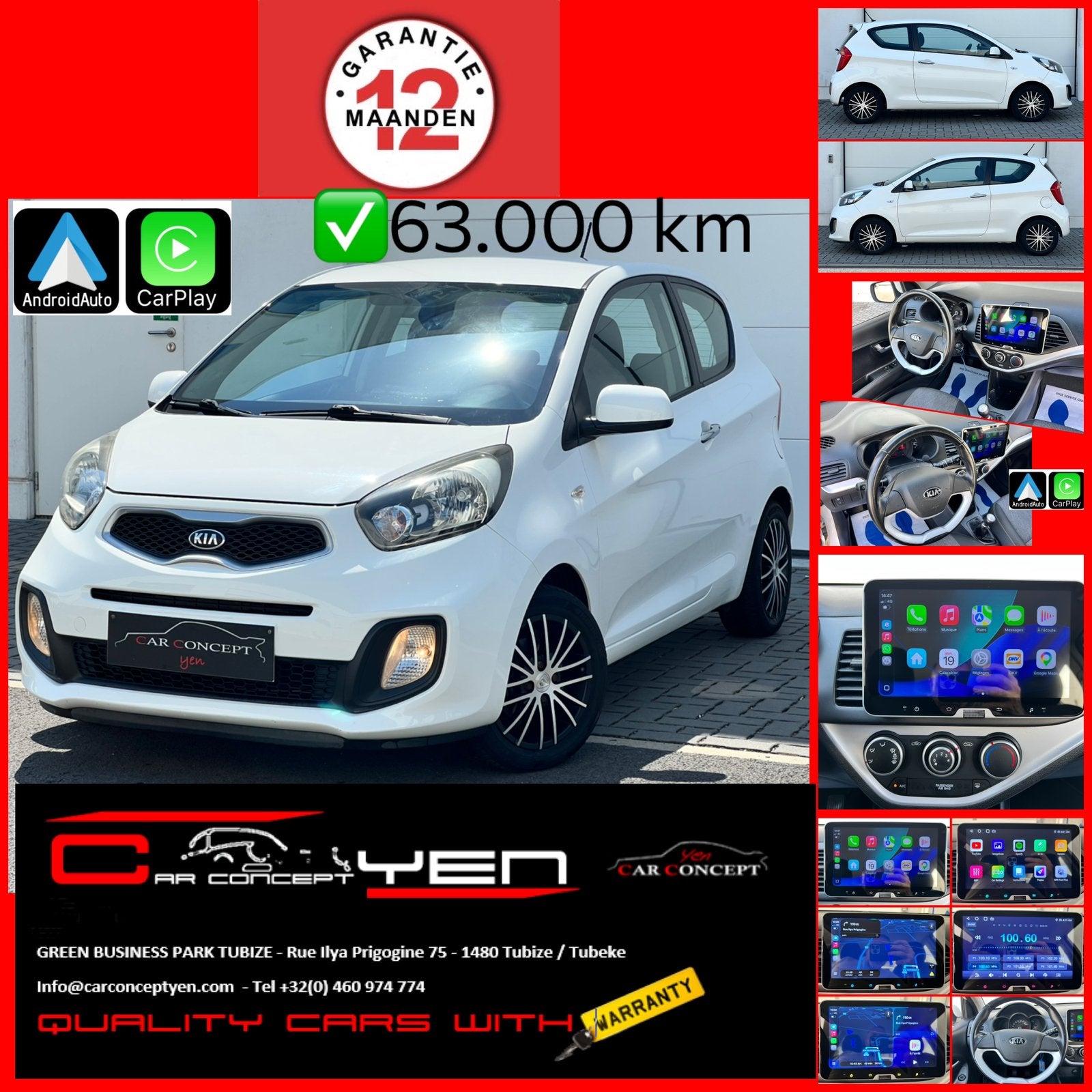 Kia Picanto 1.0i Sense*Carplay*Airco*Jantes Alu*12M Garantie, Autos, Kia, Euro 5, Achat, 998 cm³, https://public.car-pass.be/vhr/c670ef0c-b19e-49e3-8d18-93caad884cb1