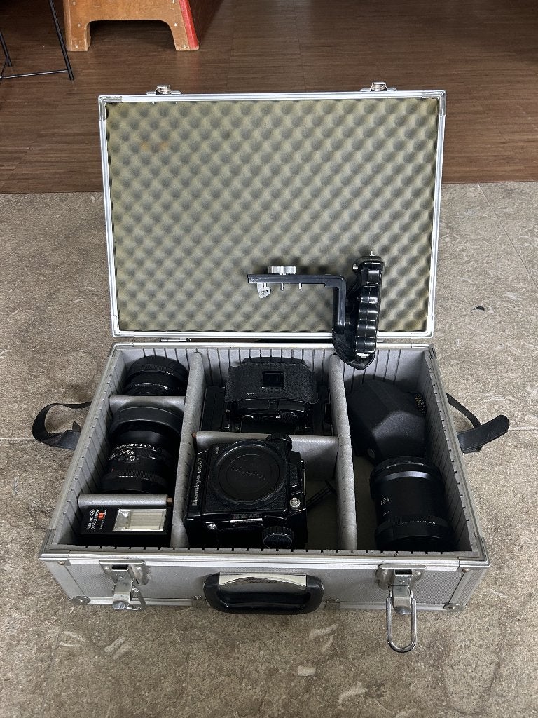 Mamiya RB67 Pro S + Sekor C 180mm — complete kit incl koffer, Audio, Tv en Foto, Fotocamera's Analoog, Ophalen, Gebruikt, Spiegelreflex