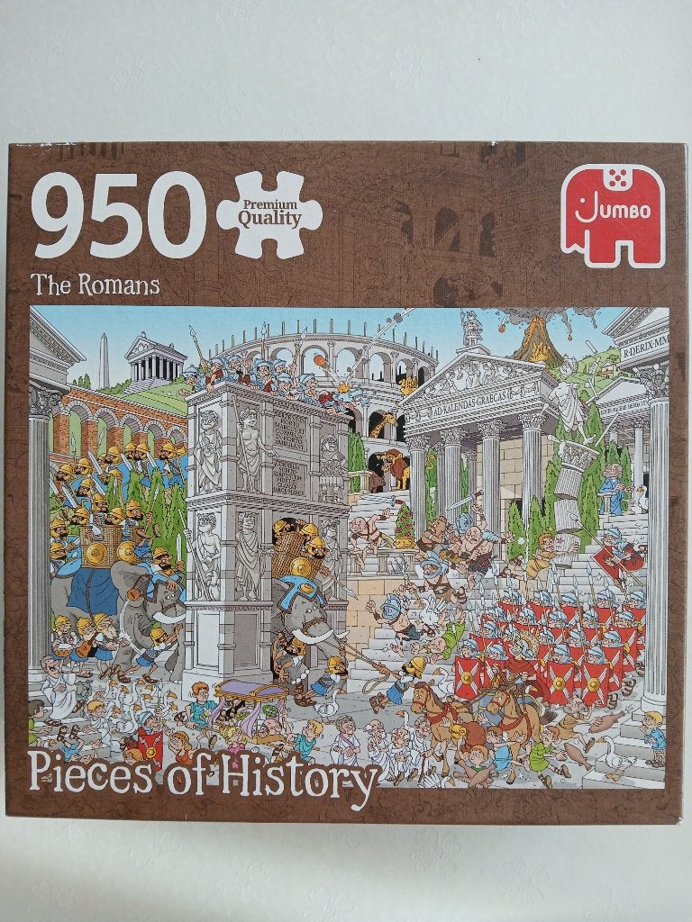 4 puzzels Jumbo Pieces of History 950 stukjes, Enlèvement, 500 à 1500 pièces, Comme neuf, Puzzle