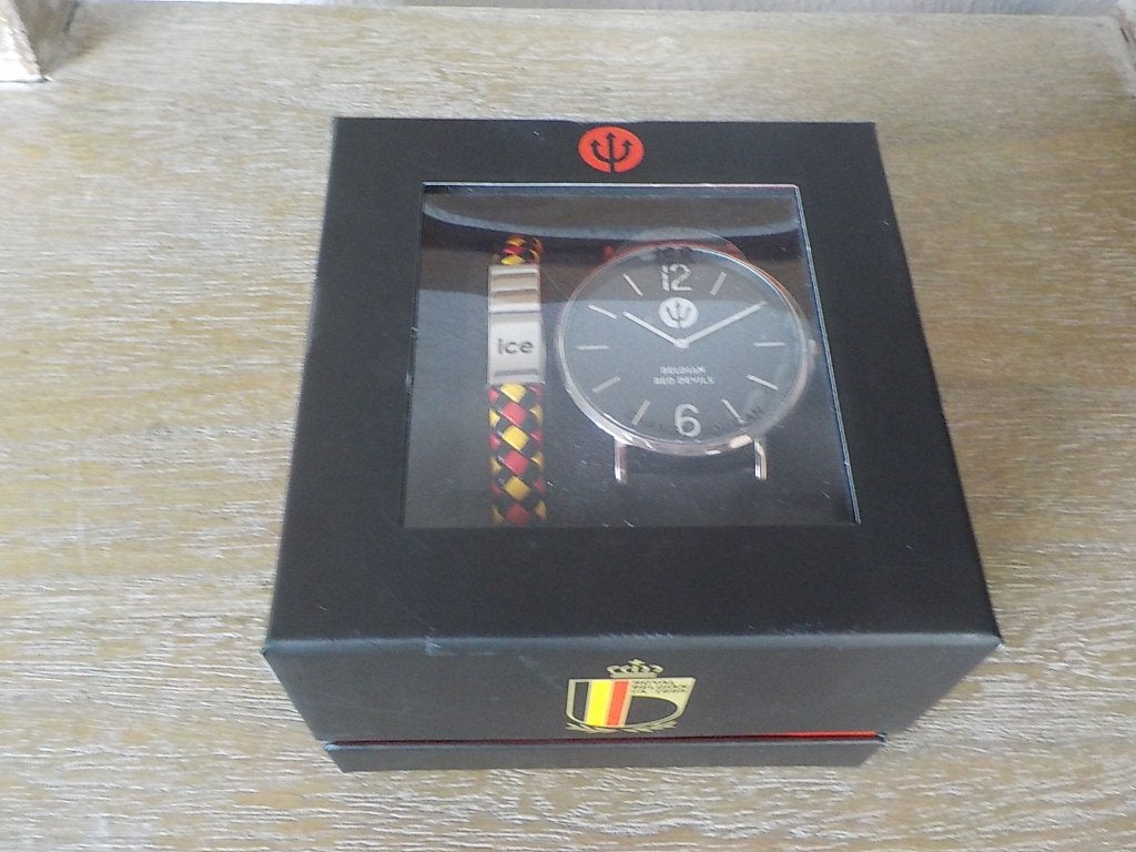 Ice-Watch Belgian Red Devils horloge met armband - NIEUW, Handtassen en Accessoires, Horloges | Heren, Overige merken, Leer, Staal