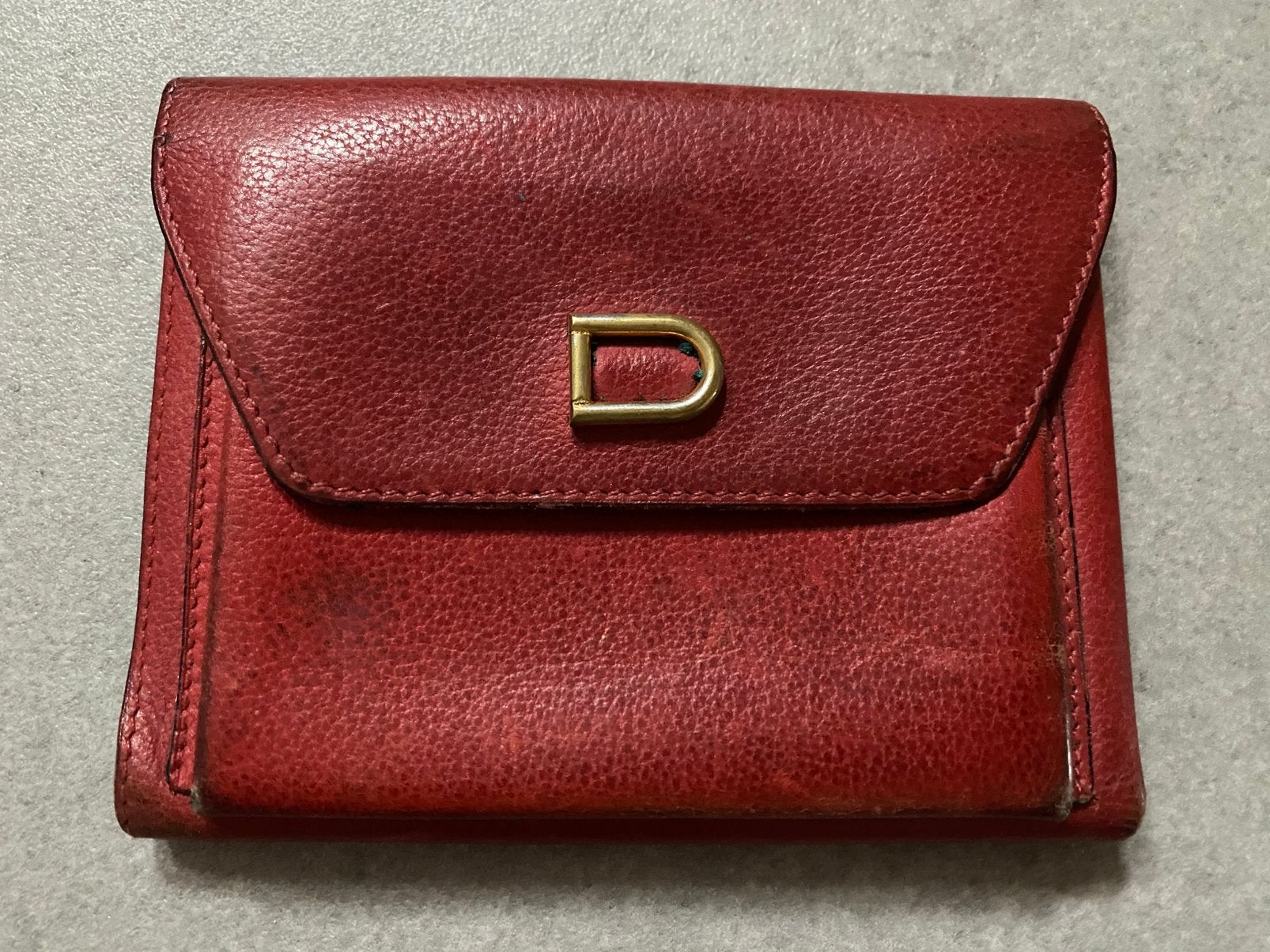 Portefeuille Delvaux rouge foncé, Enlèvement, Utilisé