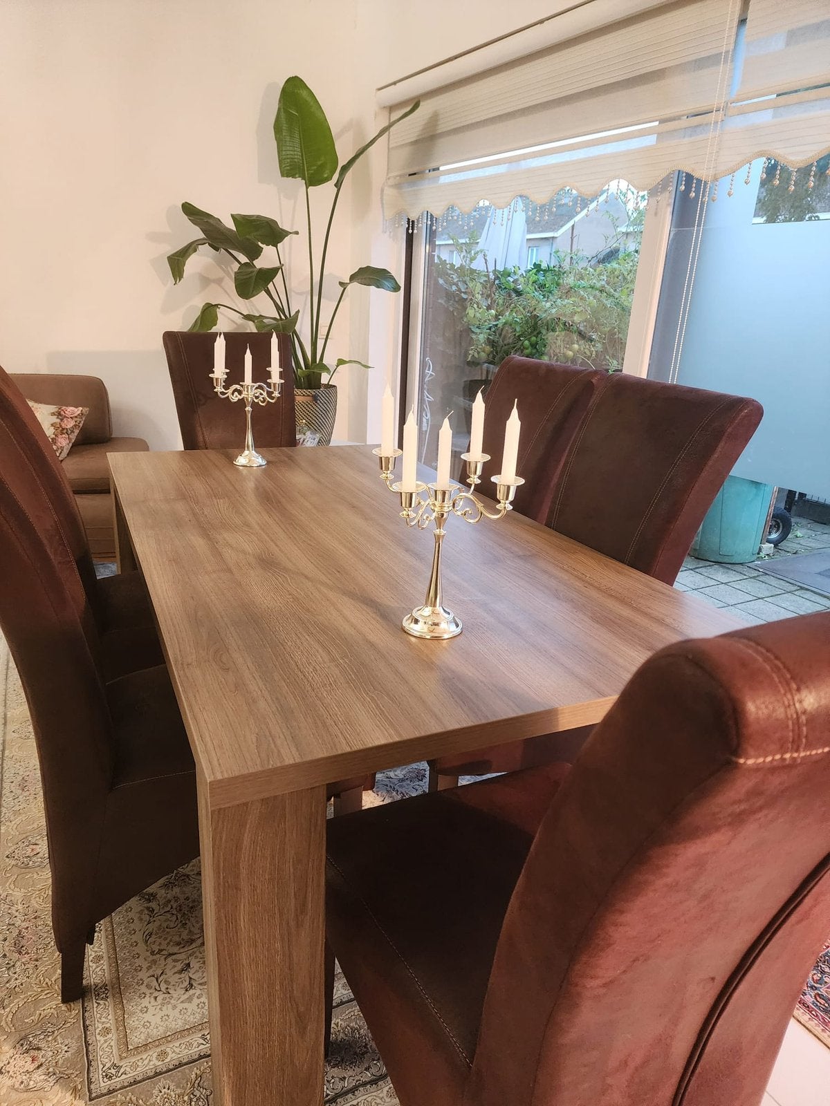Eettafel met stoelen, Ophalen, Zo goed als nieuw, Modern, 4 tot 6 stoelen