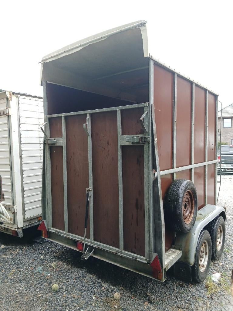 Paarden remorque, Enlèvement, Utilisé, Bois, Remorque 2 chevaux