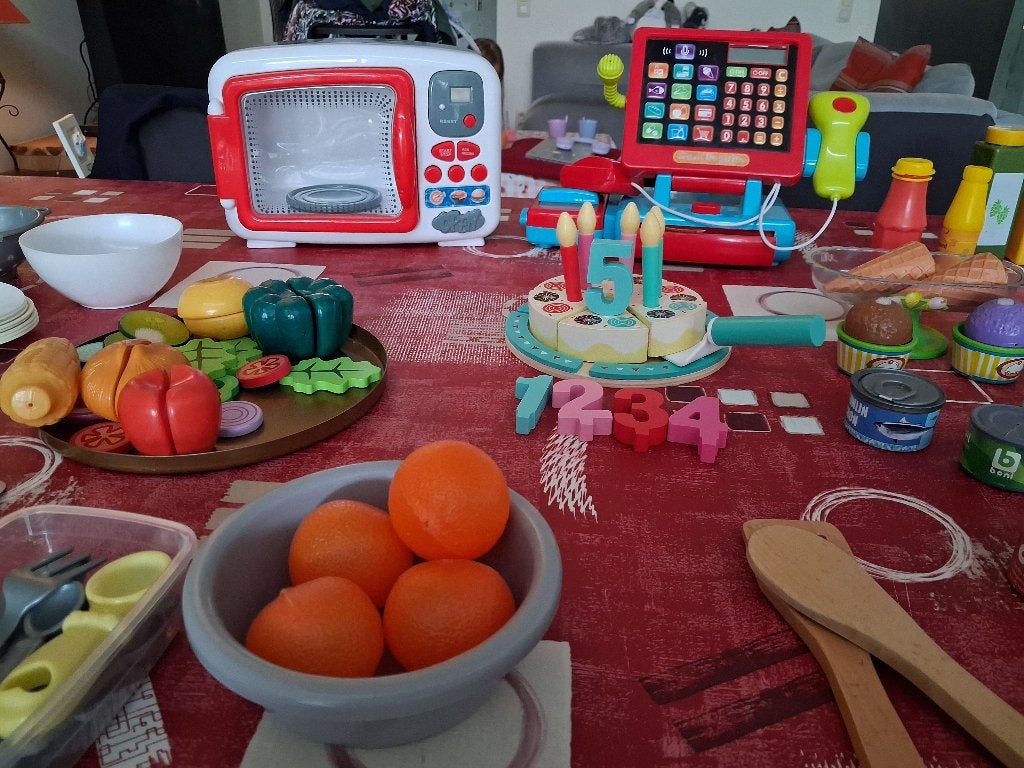 Speelgoed keukentje of winkel, Enlèvement, Utilisé, Matériaux autres, Accessoires de cuisine de jeu