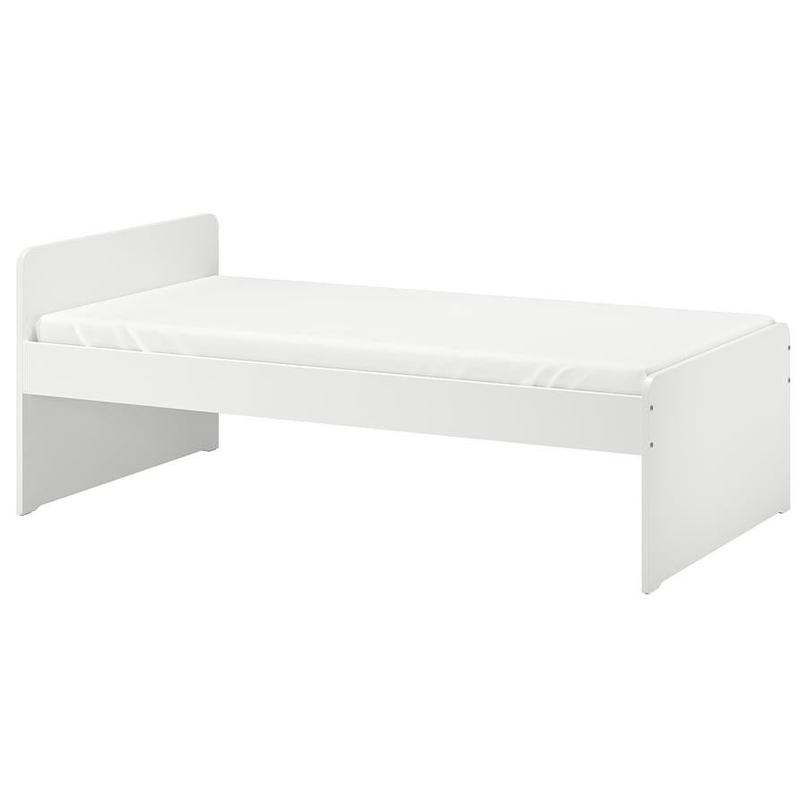 Lit blanc Ikea 1 personne + matelas, Enlèvement, Matelas