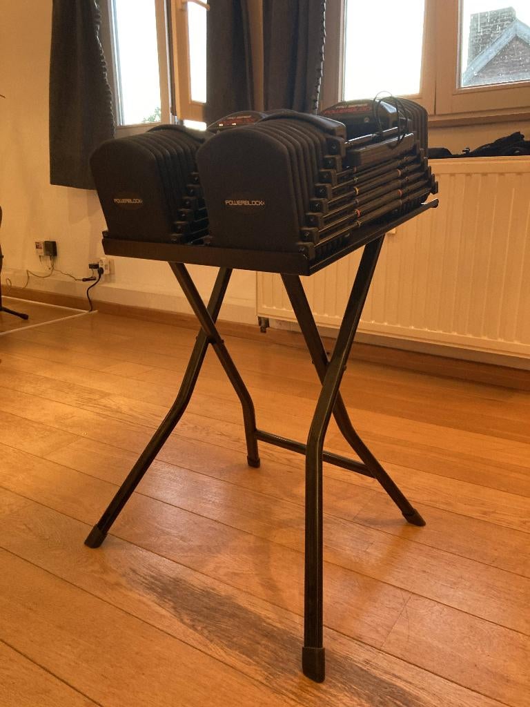 Powerblocks Pro Exp 90Lbs (41kg par main) avec rack, Enlèvement, Comme neuf, Bras, Haltère