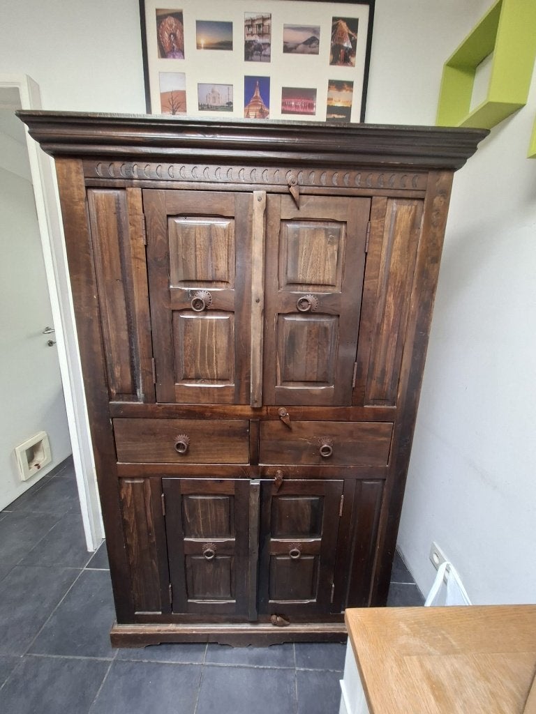 Koloniale Meubelset: Dressoir & Hoge Opbergkast, Huis en Inrichting, Ophalen, Landelijk koloniaal, Gebruikt, 150 tot 200 cm