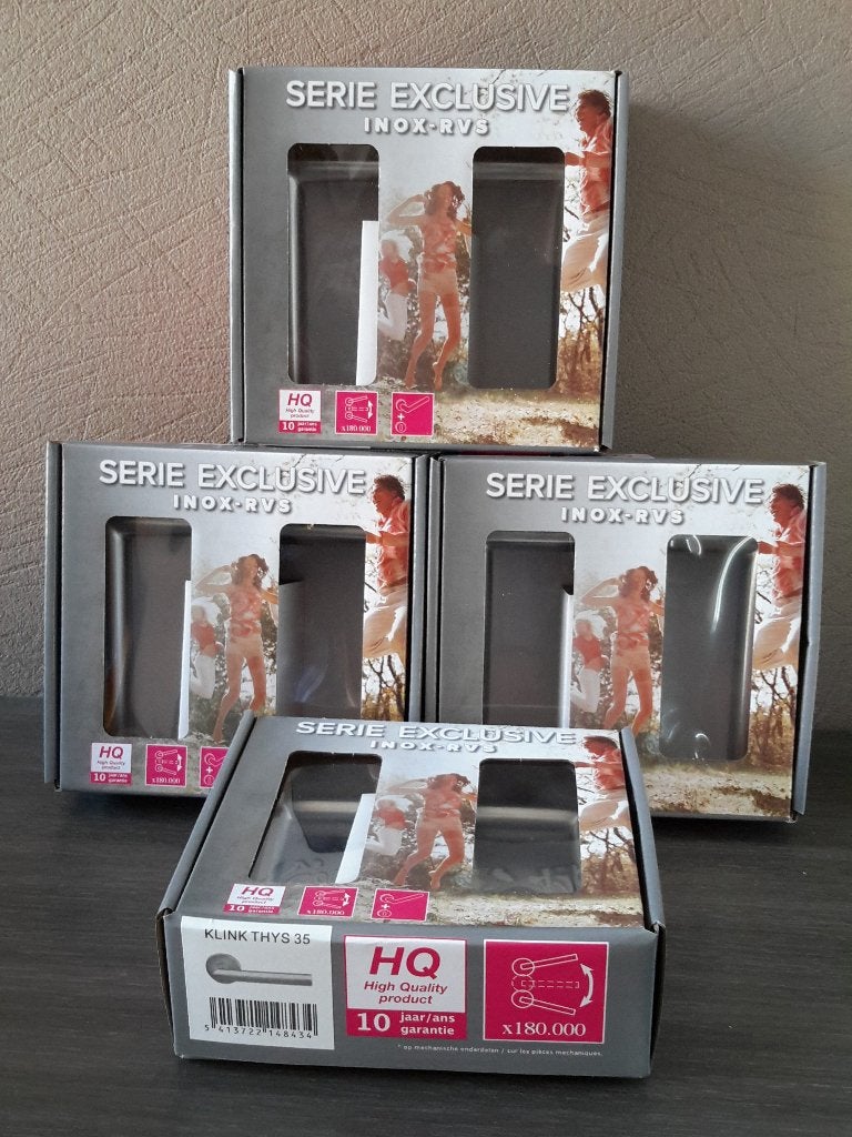 Lot / partij Thys deurklinken INOX met rozetten ( NIEUW ), Ophalen of Verzenden, Nieuw