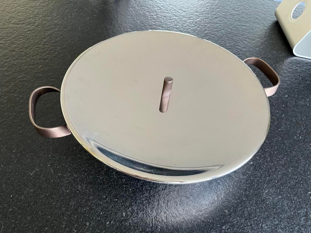 Alessi Edo wokpan met deksel – RVS, Enlèvement, Comme neuf