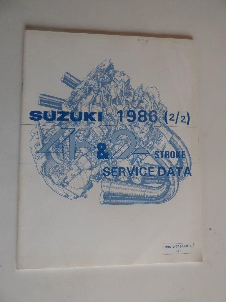 SUZUKI TECHNISCHE GEGEVENS VAN DE 1986 MODELLEN, Motoren, Handleidingen en Instructieboekjes, Ophalen of Verzenden, Suzuki