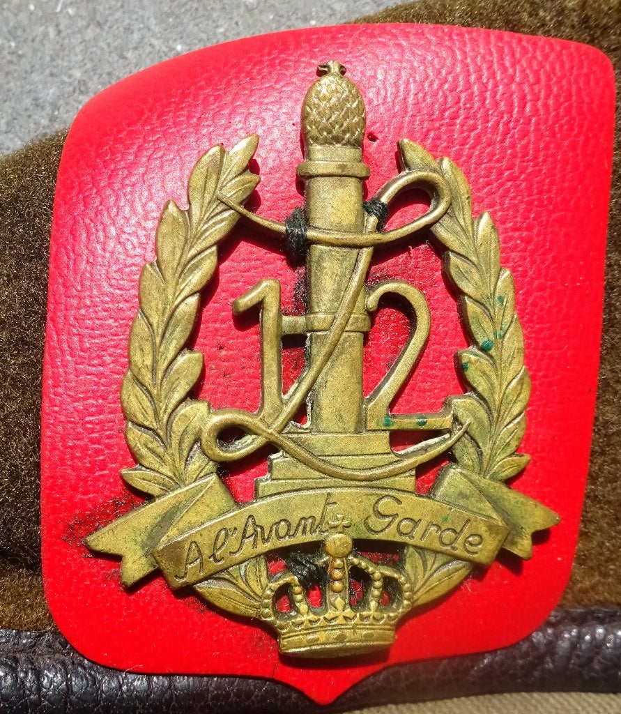 BELGIQUE: ABL / 12EME REGIMENT DE LIGNE - BERET + INSIGNE TP, Envoi, Armée de terre, Casque ou Béret