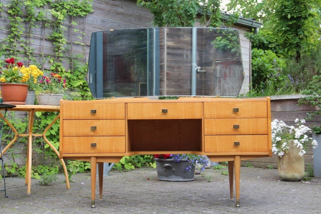 Vintage make-up tafel/kaptafel, Ophalen, Gebruikt