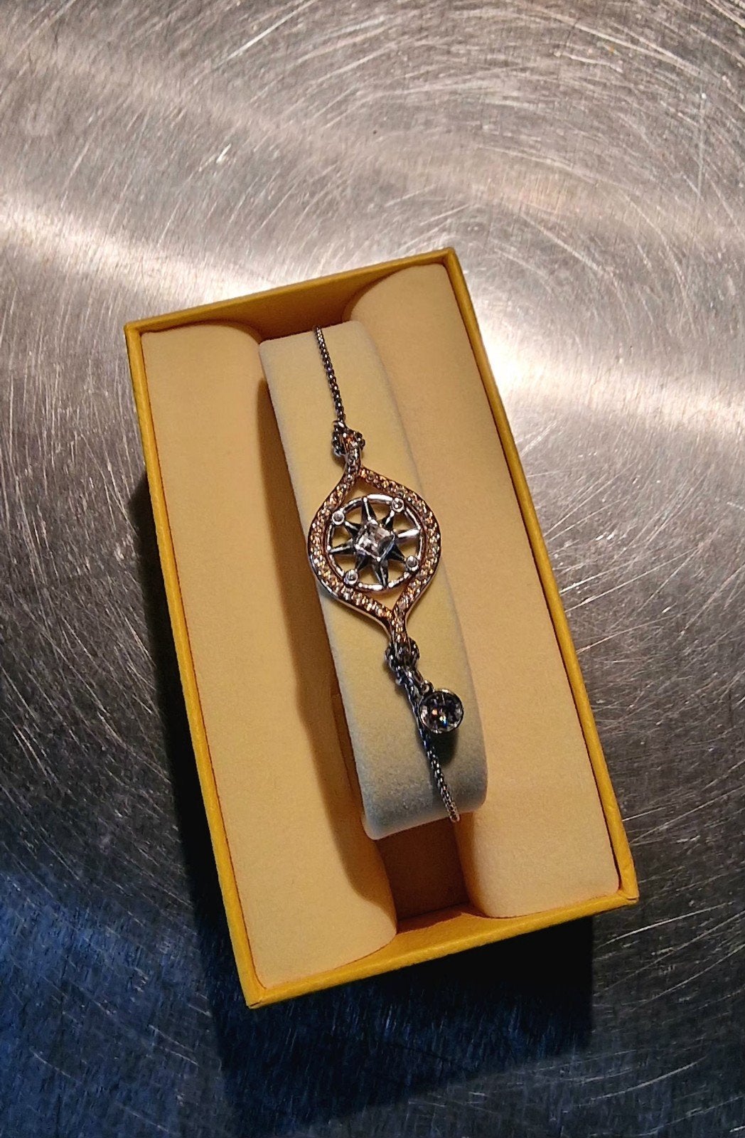echte swarovski kompas armband, Ophalen of Verzenden, Gebruikt, Met kristal