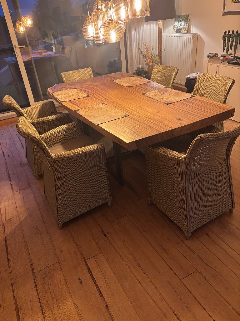 6 Lloyd Loom stoelen met kussens, Huis en Inrichting, Stoelen, Ophalen, Overige materialen, Overige kleuren, Zo goed als nieuw