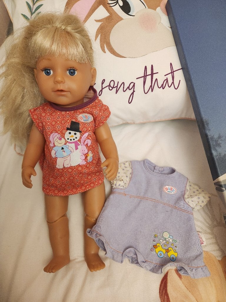 Zapf baby born pop sister met extra kleedje, Ophalen of Verzenden, Babypop