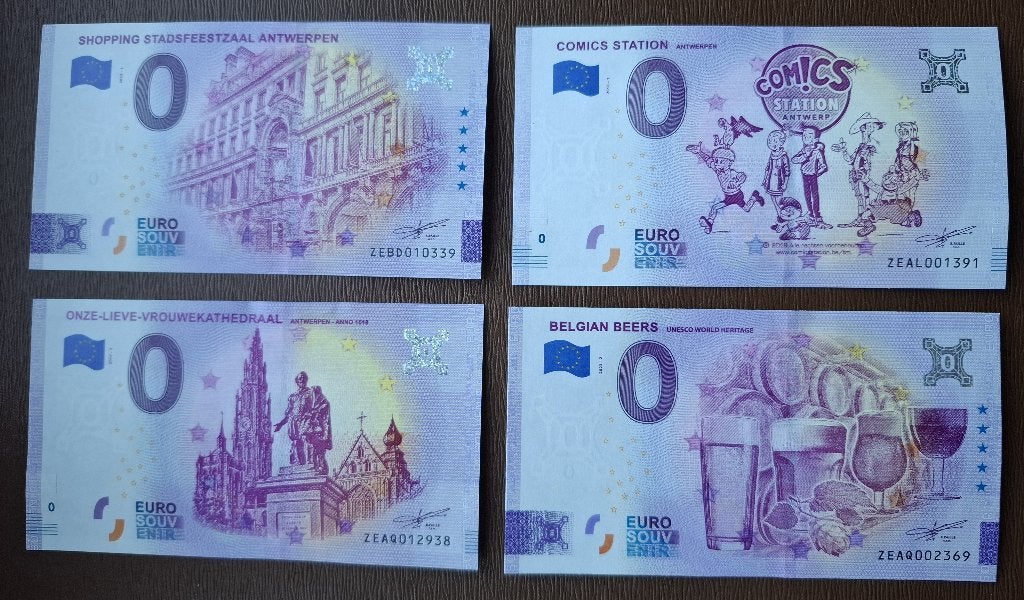 0 billets en euros 0€ - souvenir - Anvers et autres, Enlèvement ou Envoi, Belgique, Série