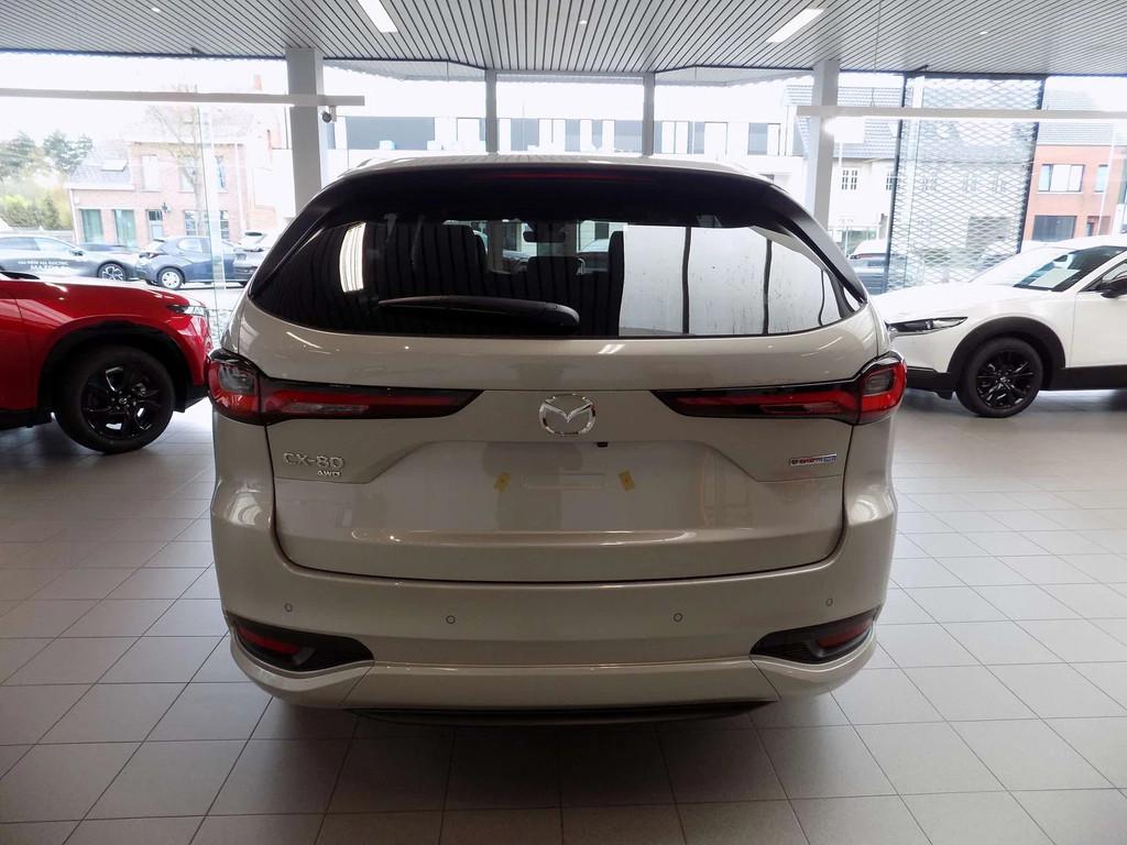 Mazda CX-80 PHEV 2.5 e-Skyactiv AWD Homura Plus 7 zit, Auto's, Automaat, Zwart, CX-80, Leder