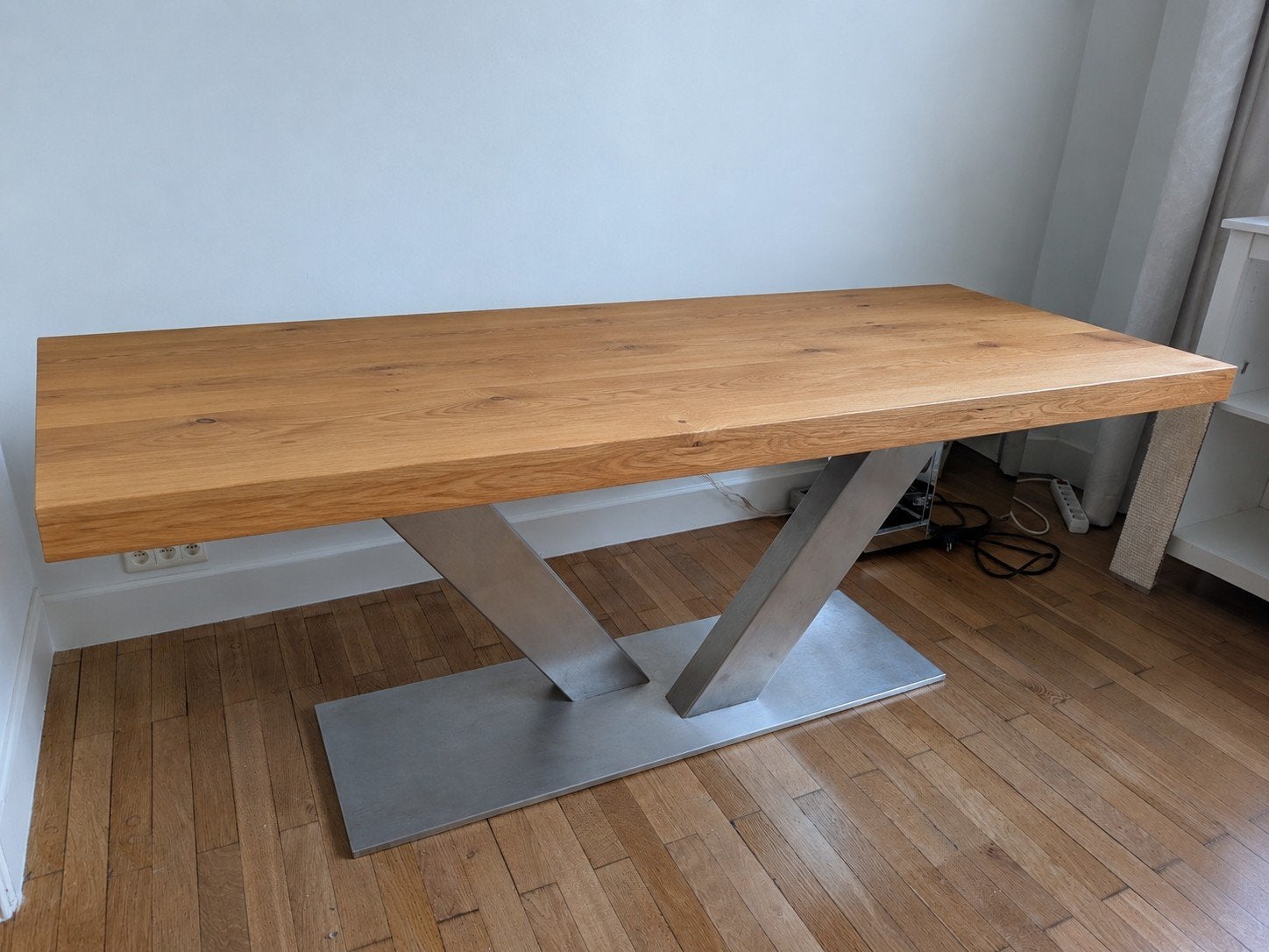 RVS design tafelonderstel V-vorm– voor grote tafel 240 × 100, Huis en Inrichting, Ophalen, 100 tot 150 cm, 200 cm of meer, Zo goed als nieuw