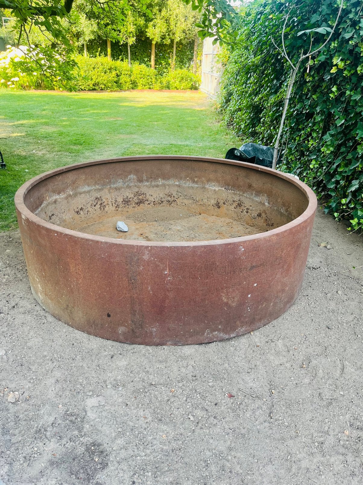 Mooie ronde plantenbak in cortenstaal, Rond, Enlèvement, Utilisé, 100 cm ou plus