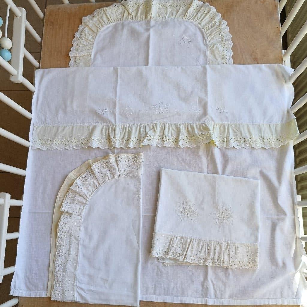 vintage lakentjes voor de wieg, Kinderen en Baby's, Ophalen, Zo goed als nieuw, Wieg, Ademend
