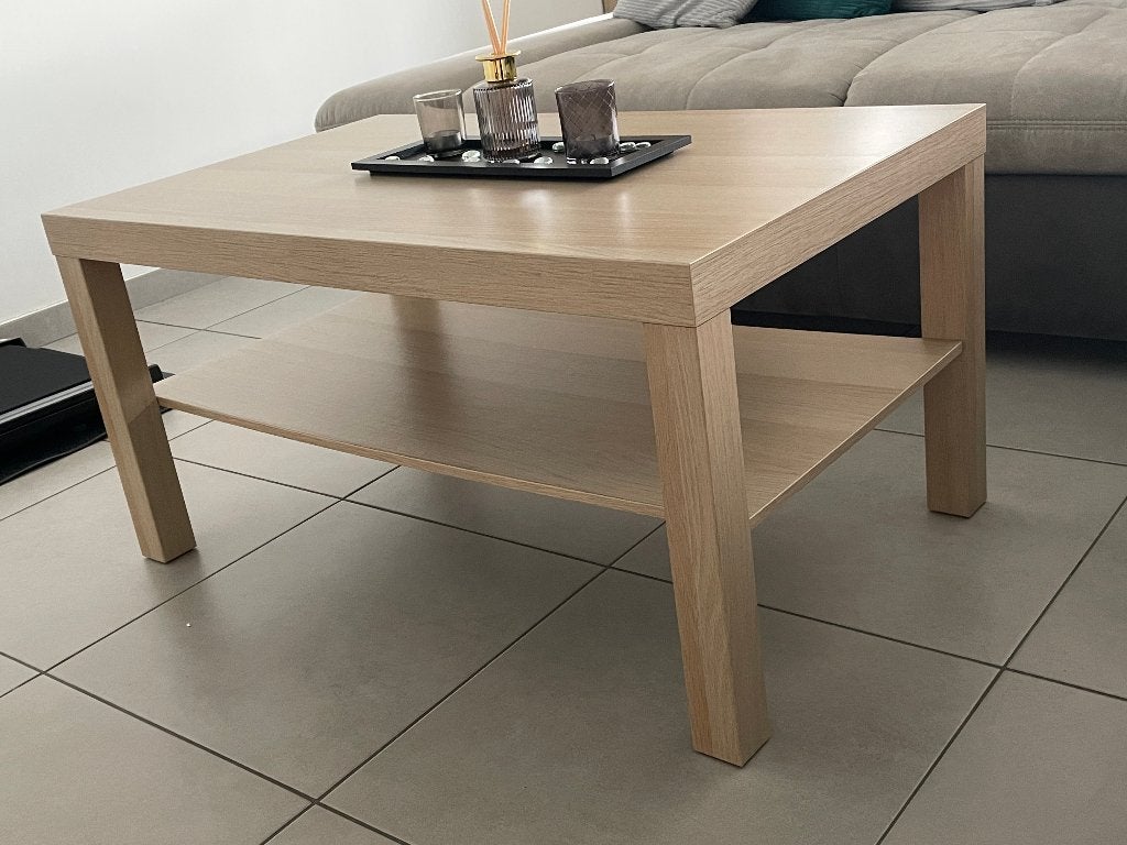 LACK Salontafel, wit gelazuurd eikeneffect, 90x55x45cm, Ophalen, Gebruikt, 50 tot 100 cm, 50 tot 100 cm