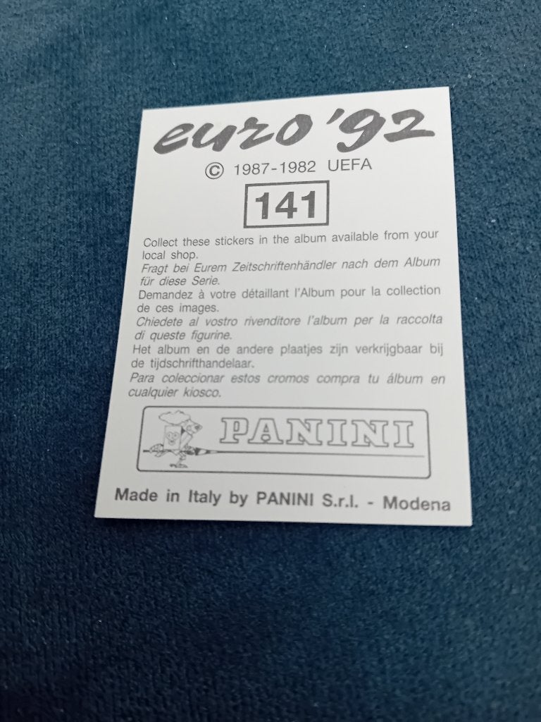 panini sticker EURO 92 nr 141, Ophalen of Verzenden, Nieuw, Sport