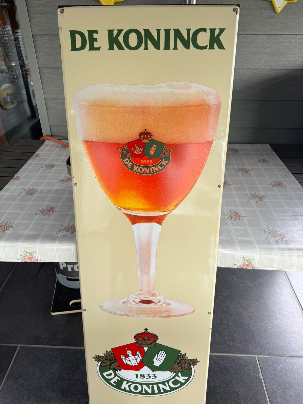 Emaillebord de koninck, Verzamelen, Ophalen, Zo goed als nieuw, De Koninck