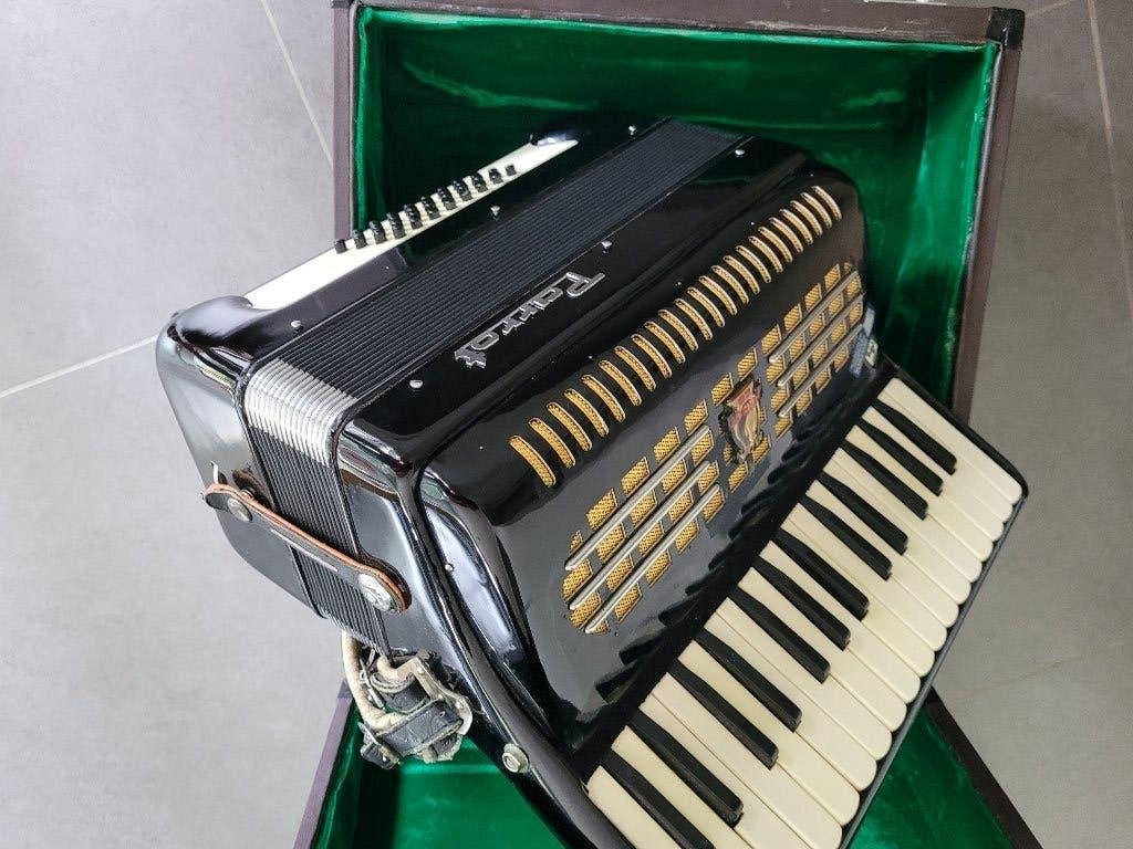 accordeon Parrot met stevige opbergkoffer, Muziek en Instrumenten, Accordeons, Gebruikt, Toetsaccordeon, 32-bas, Overige merken