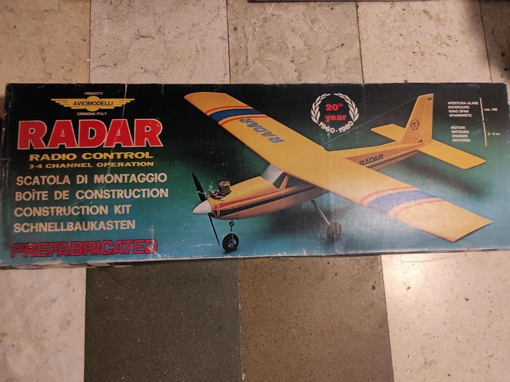 Aviomodelli Radar bouwkit 1980, Hobby en Vrije tijd, Modelbouw | Radiografisch | Vliegtuigen, Ophalen of Verzenden, Zo goed als nieuw