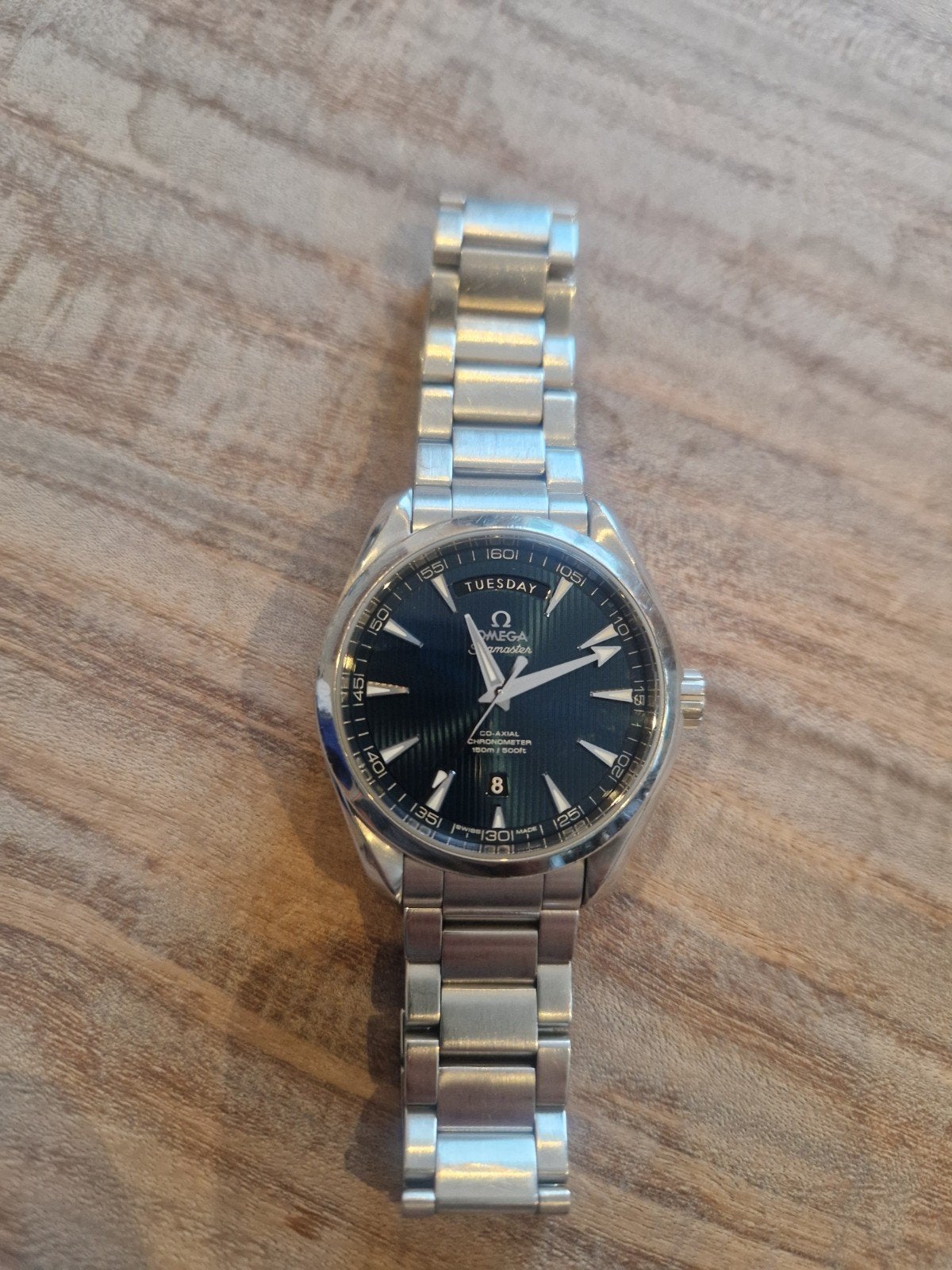 omega seamaster aqua terra Day Date model 2013 2018 te koop, Handtassen en Accessoires, Ophalen, Omega
