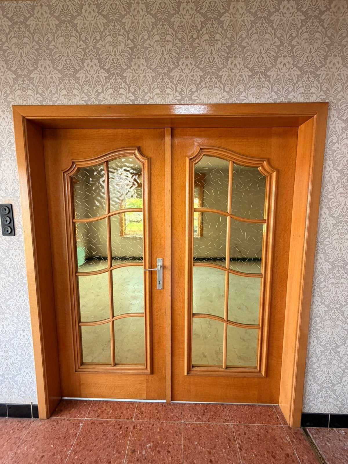 Dubbele deur met glas, Ophalen, Gebruikt, Glas