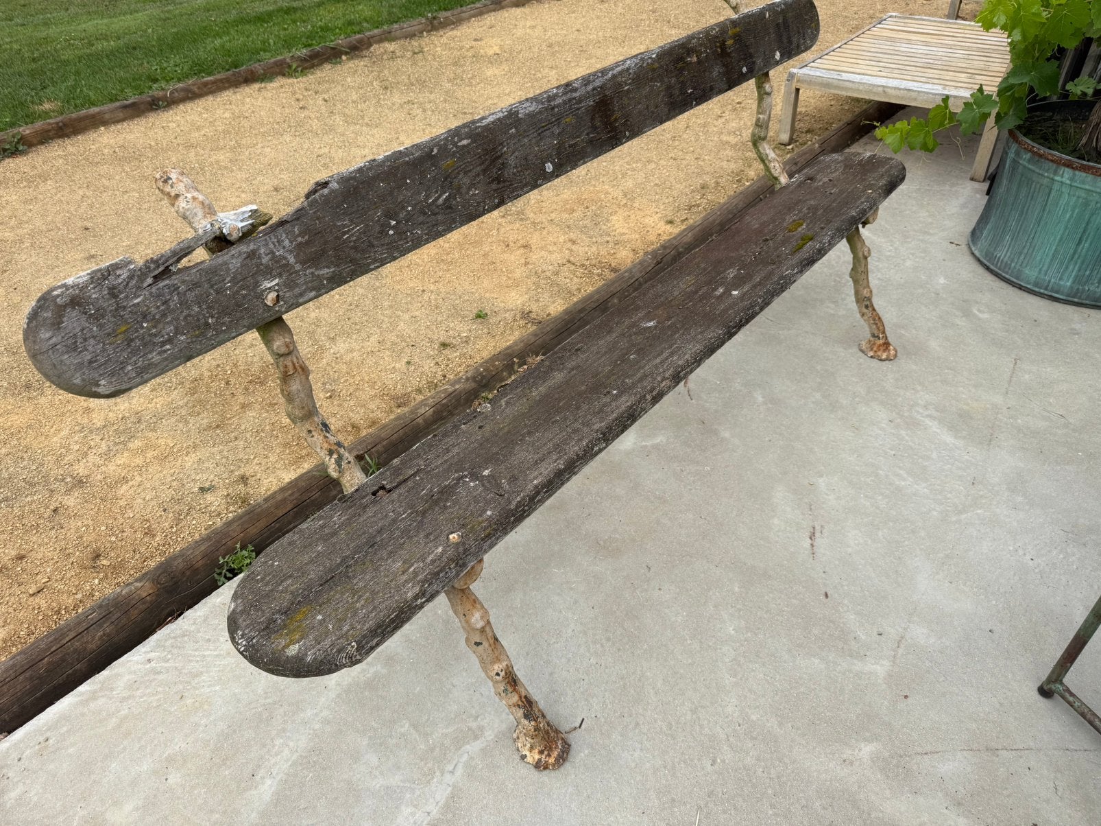 Banc de jardin en faux bois, C, C, Enlèvement, Utilisé